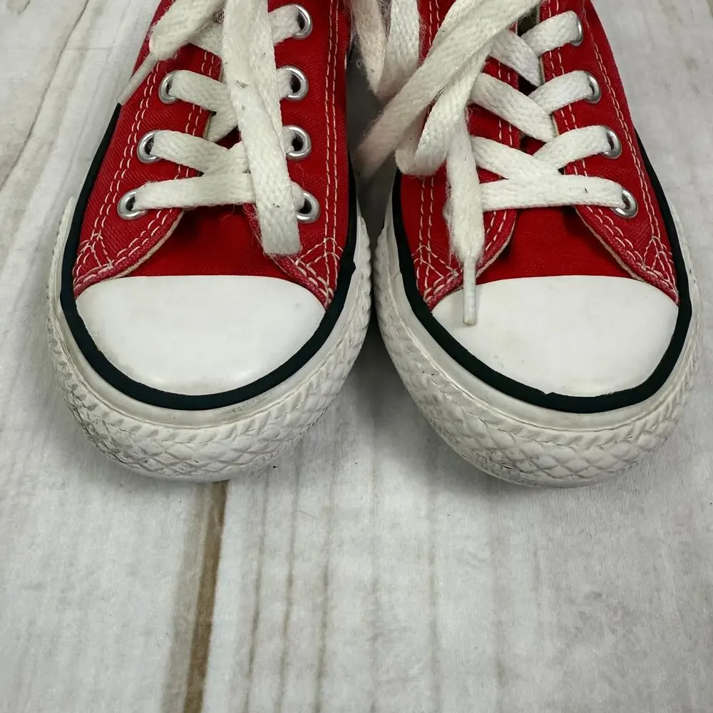 Converse All Star Red Low Top‎ Canvas Sneakers Kids Size 11 Toddler